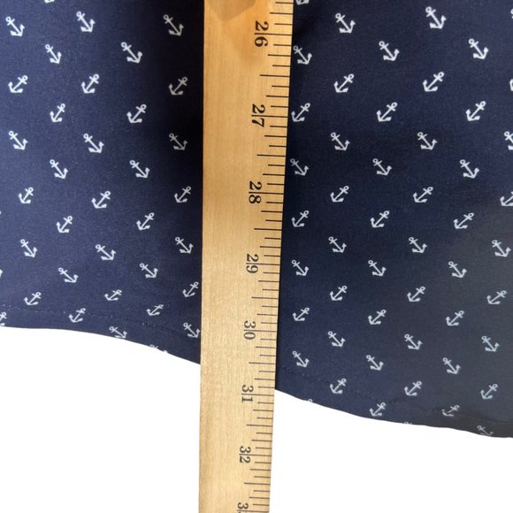 Fried Premium Denim Collections Shirt Men 2XL Slim Fit Navy Blue White Anchor - Picture 10 of 10